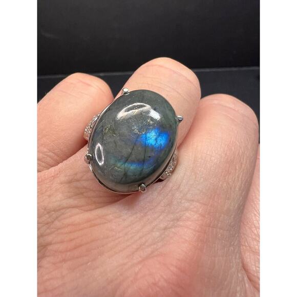 NEW Labradorite stainless steel ring size 7 - Picture 2 of 16